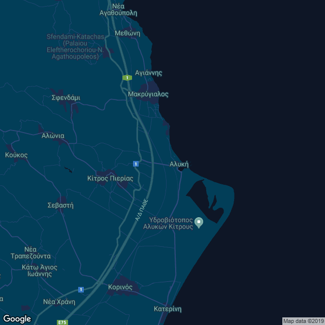 Μπλέ χάρτης της περιοχής του Μύτιλου